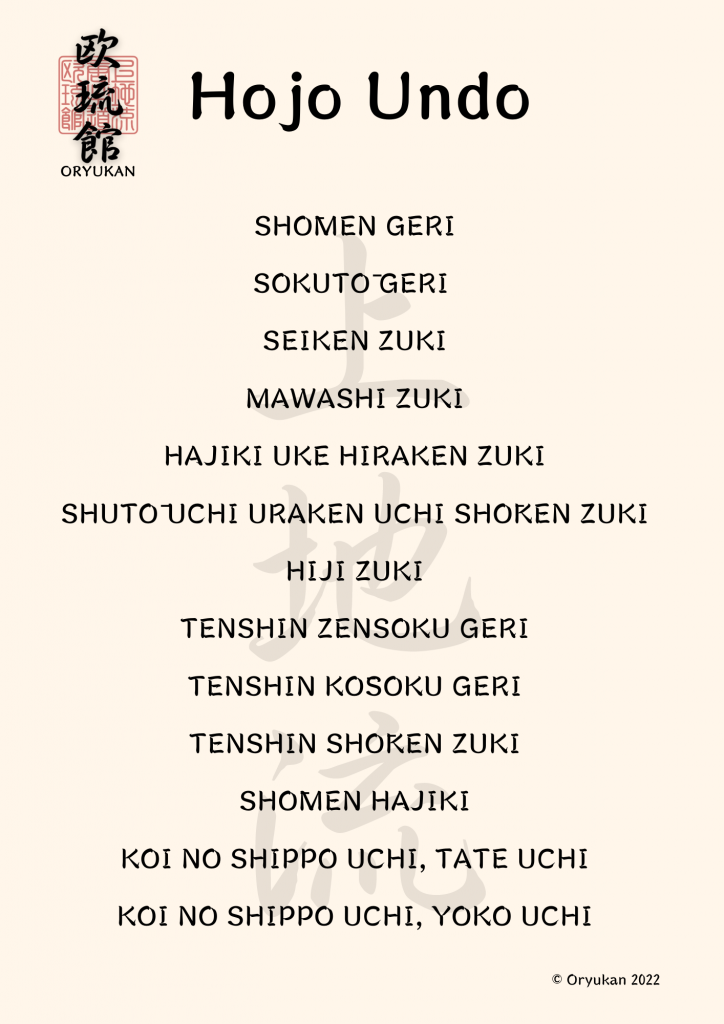 Description du Hojo Undo (Karate Uechi-ryu). Copyright Oryukan